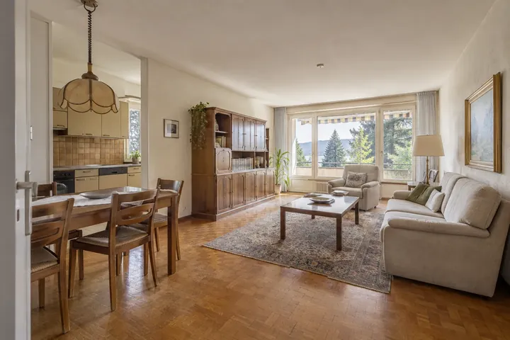 Visualized example: dated living space before a possible upgrade